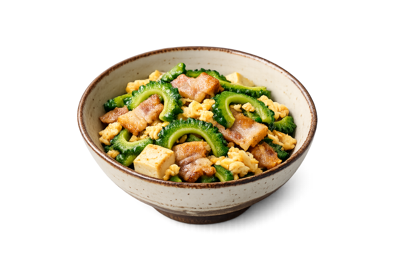 Gōya Chanpurū — Bitter melon, tofu, pork belly and egg from one pan – summer cooking from Okinawa