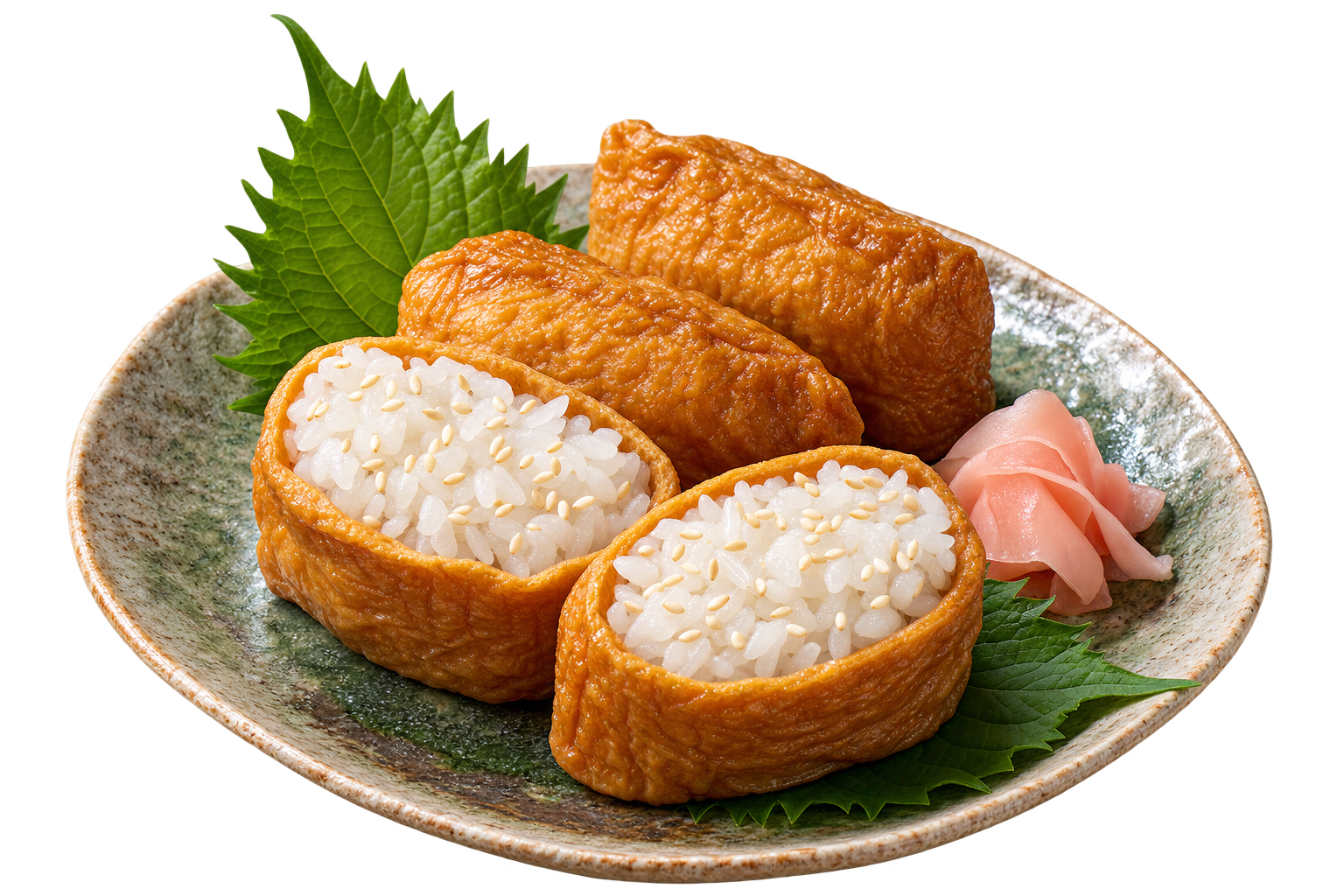 Inarizushi — Sweet-savoury simmered tofu pouches filled with sesame sushi rice