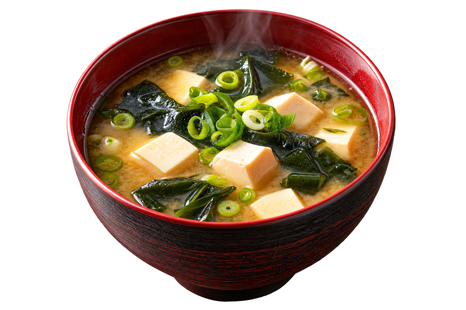 Miso Shiru — Japanese miso soup with tofu, wakame and spring onion