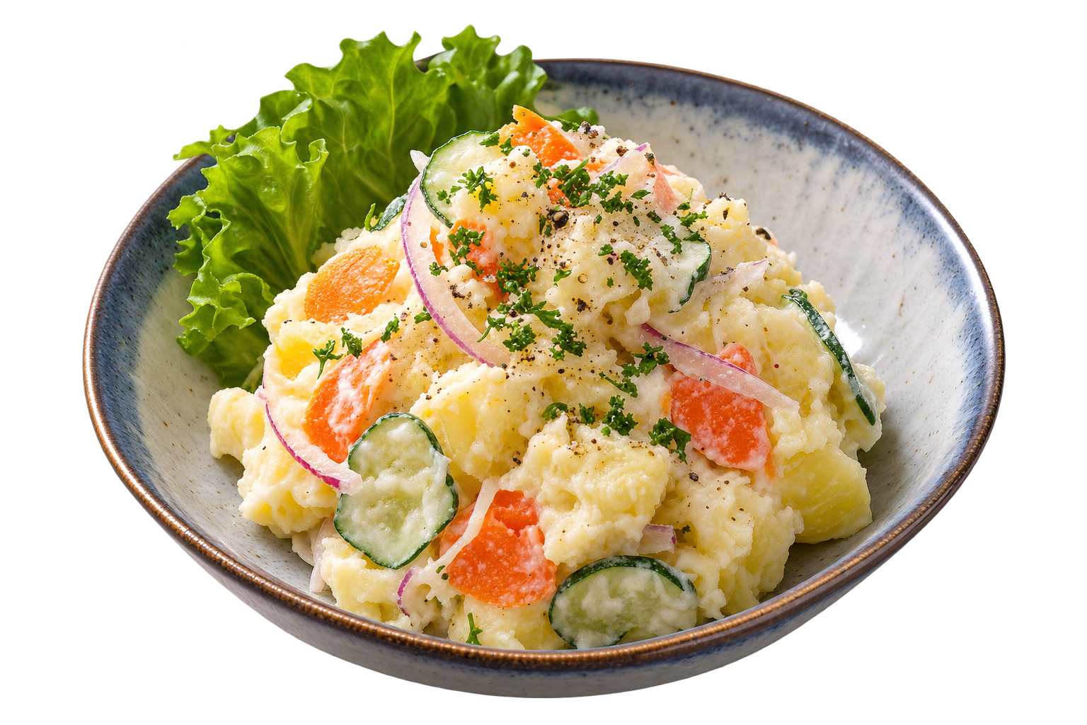 Poteto Sarada — Japanese potato salad with cucumber, carrot and a light yogurt mayonnaise